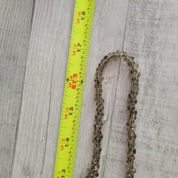 Vintage Long Strand Gray Glass Beaded Necklace - Picture 3 of 3